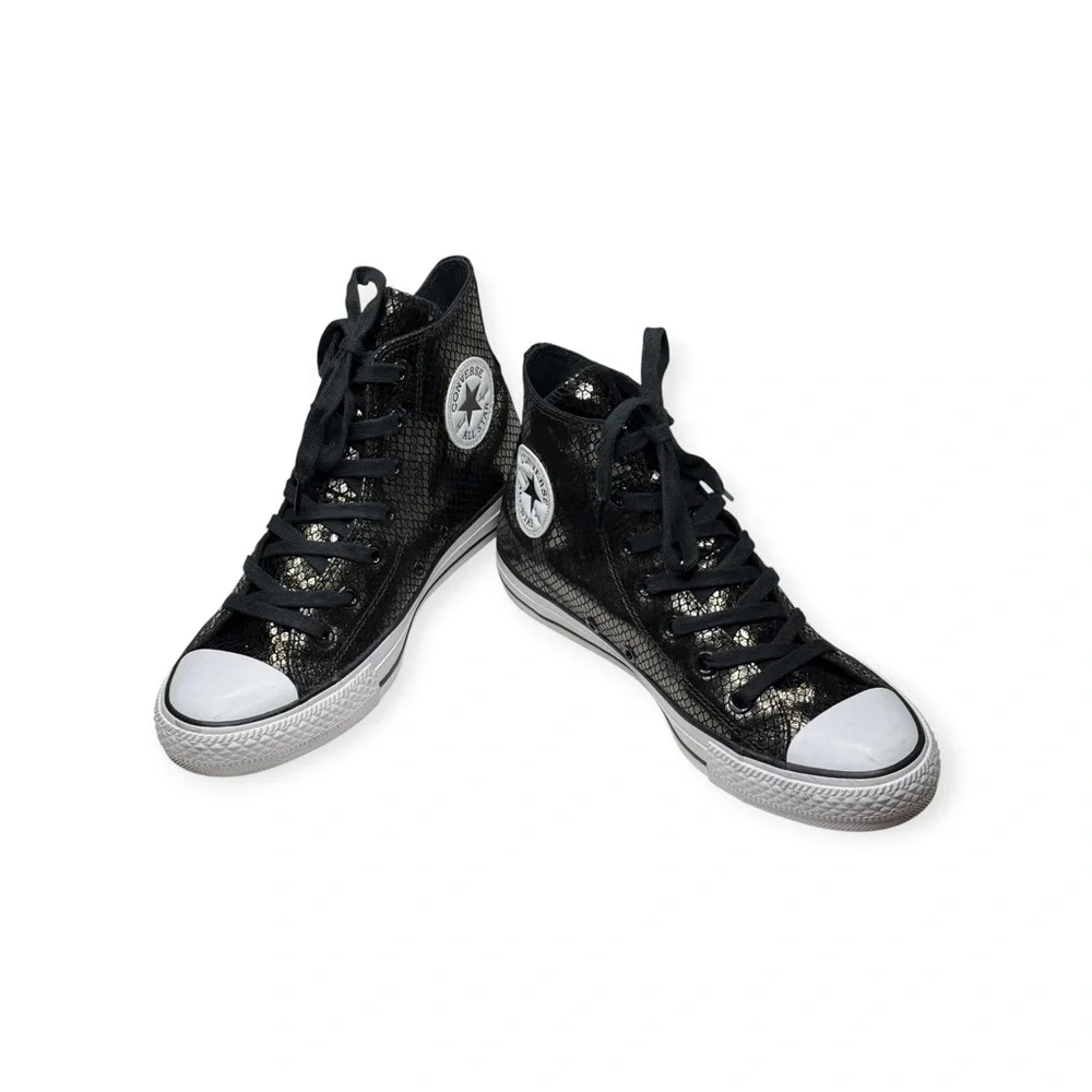 new Converse ✪ CTAS Metallic Snake Hi Top Sneaker ✪ Black Iridescent Sheen ✪ 8M - Picture 9 of 16